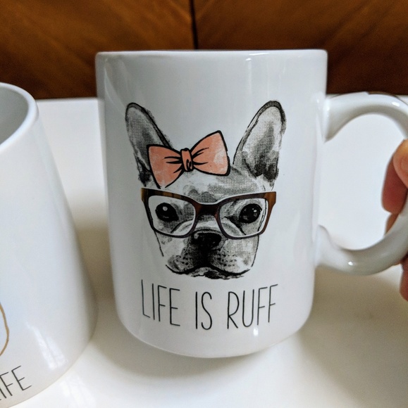 Frenchie Bulldog RUFF LIFE Mug Cup Set - Picture 3 of 5